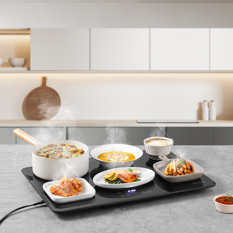 HOMCOM Electric Food Warmer 4 Tray, 6L Portable Buffet Server And Warming Tray With Lids, Adjustable Temperature Control And Cool Touch Handles, 200W, 2 X 2.5L And 1 X 1L | UK